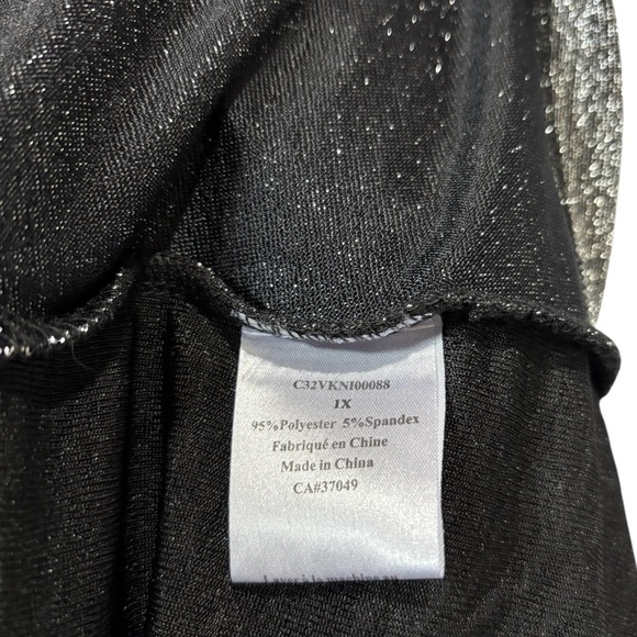 Claire France, Plus Size Shimmering Black & Silver Tunic, 1X - Picture 7 of 9